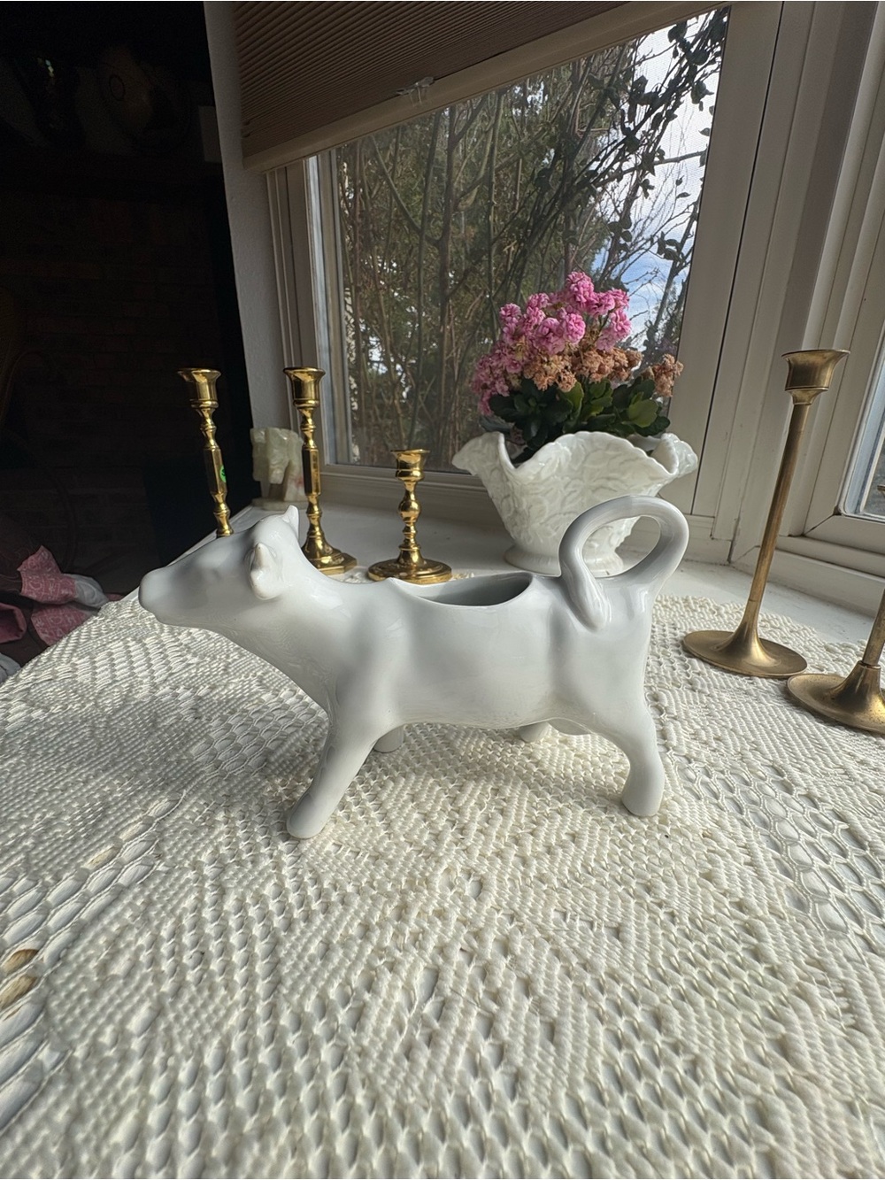 White Ceramic Cow Creamer